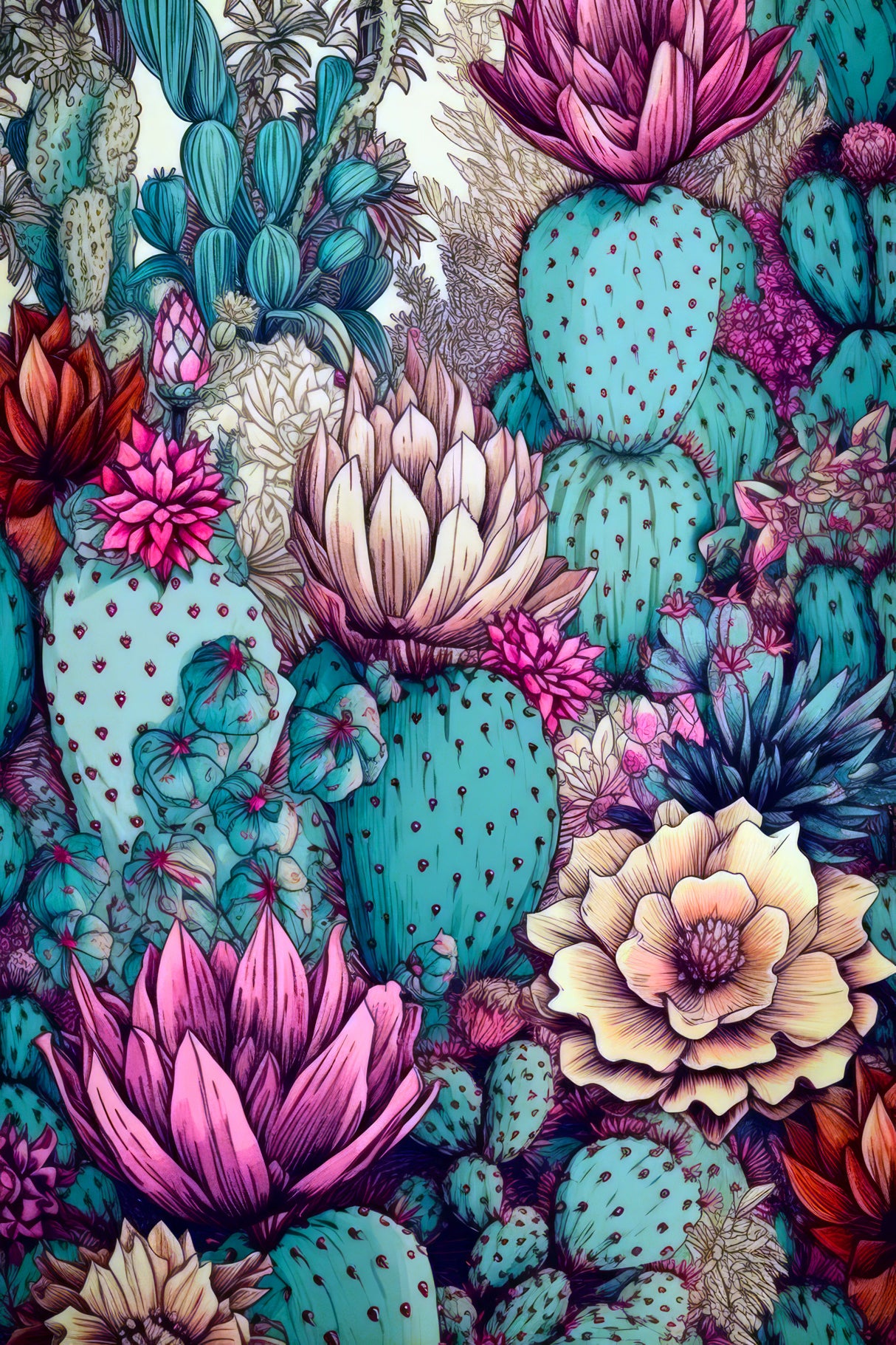 Succulents and cactus 11 Poster och Canvastavla