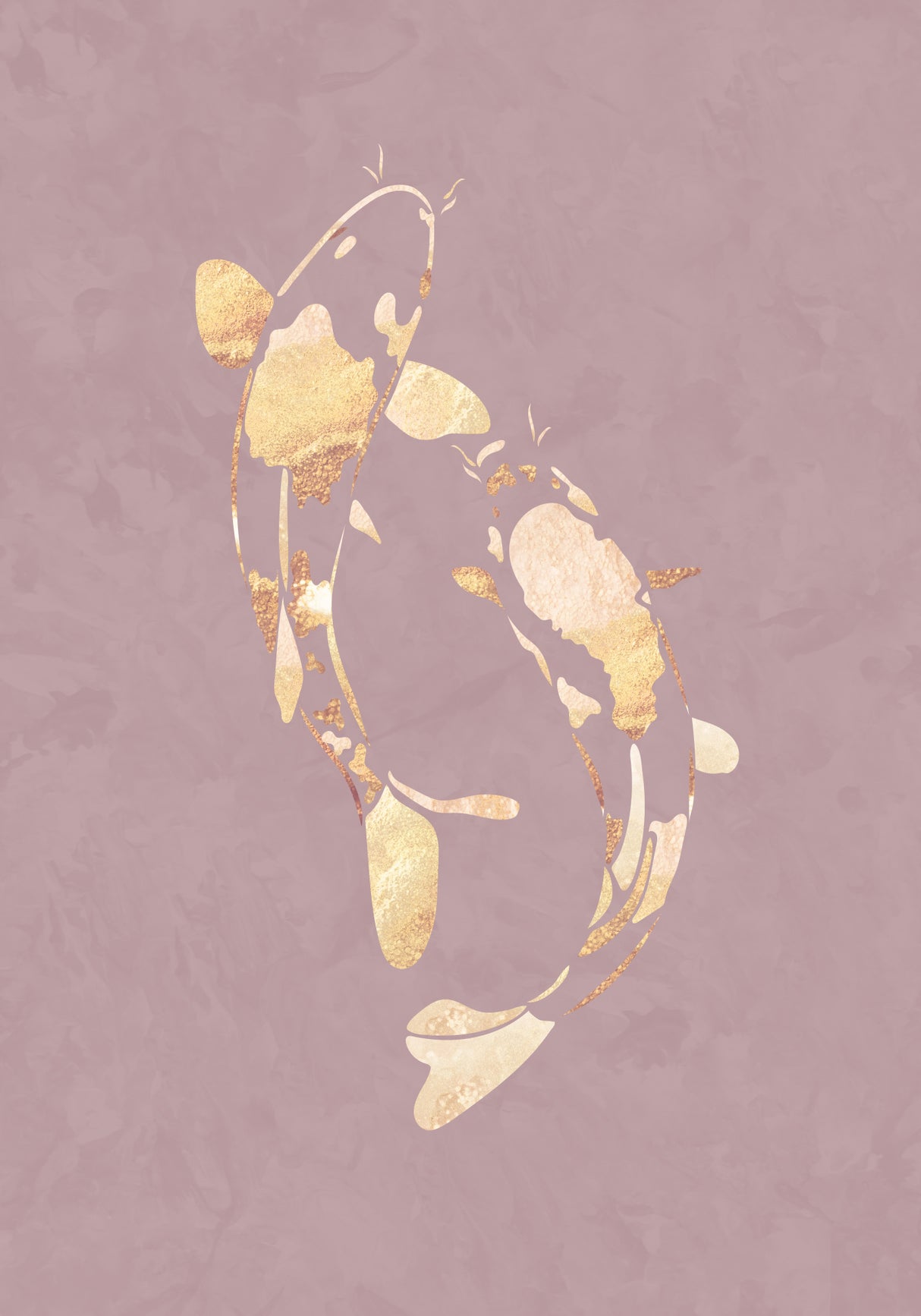 Pink Gold Koi Fish 1 Poster och Canvastavla