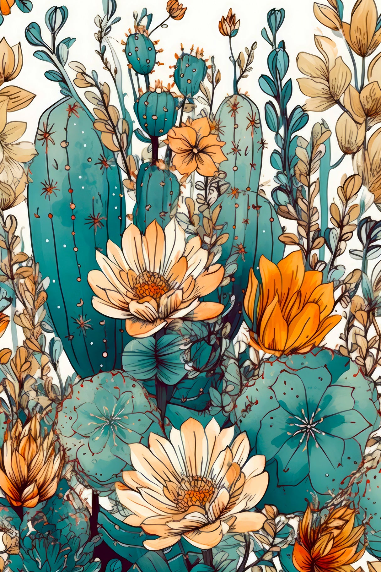 Succulents and cactus 9 Poster och Canvastavla