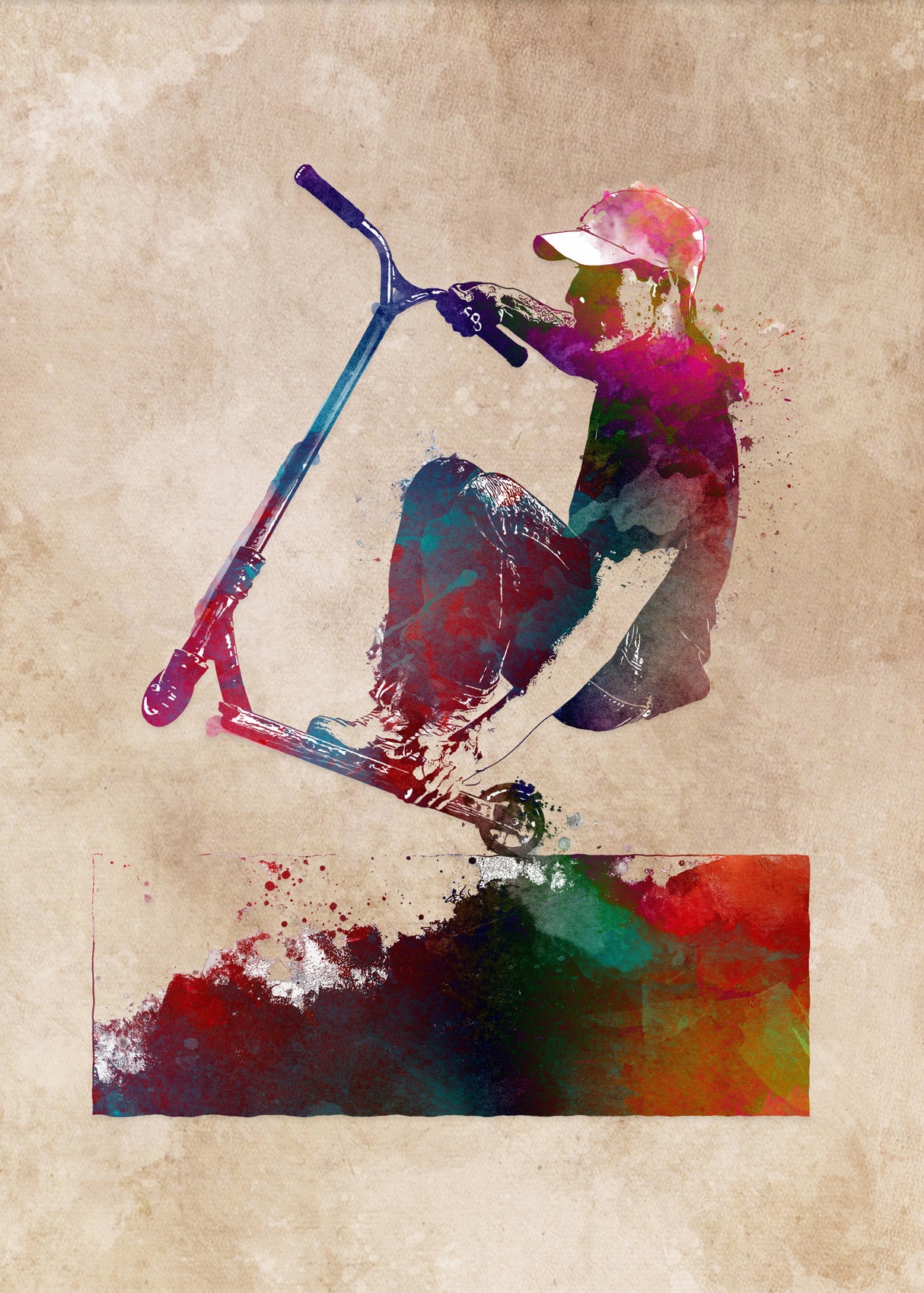 Scooter sport art Poster och Canvastavla