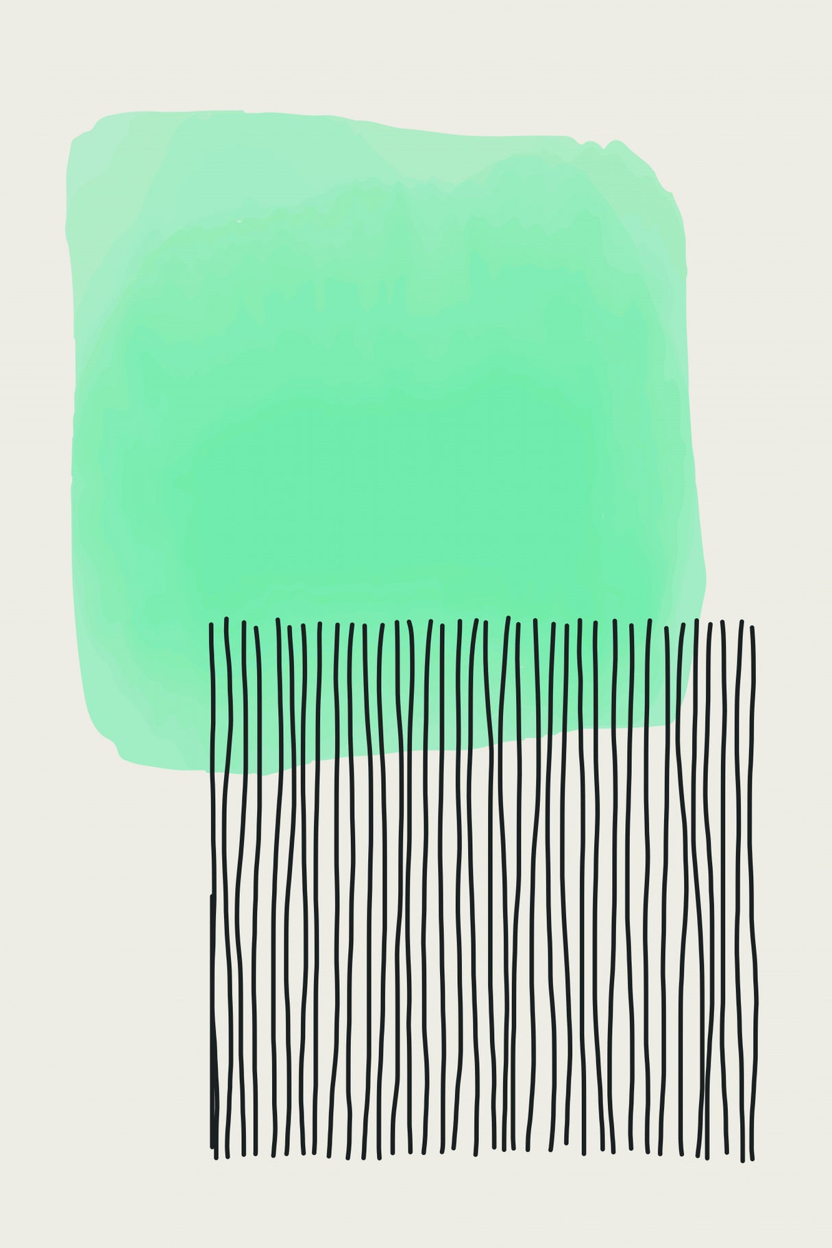 Light Green Abstract #4 Poster och Canvastavla