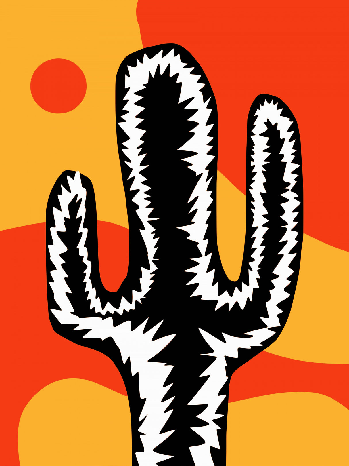 Black and White Cactus Poster och Canvastavla