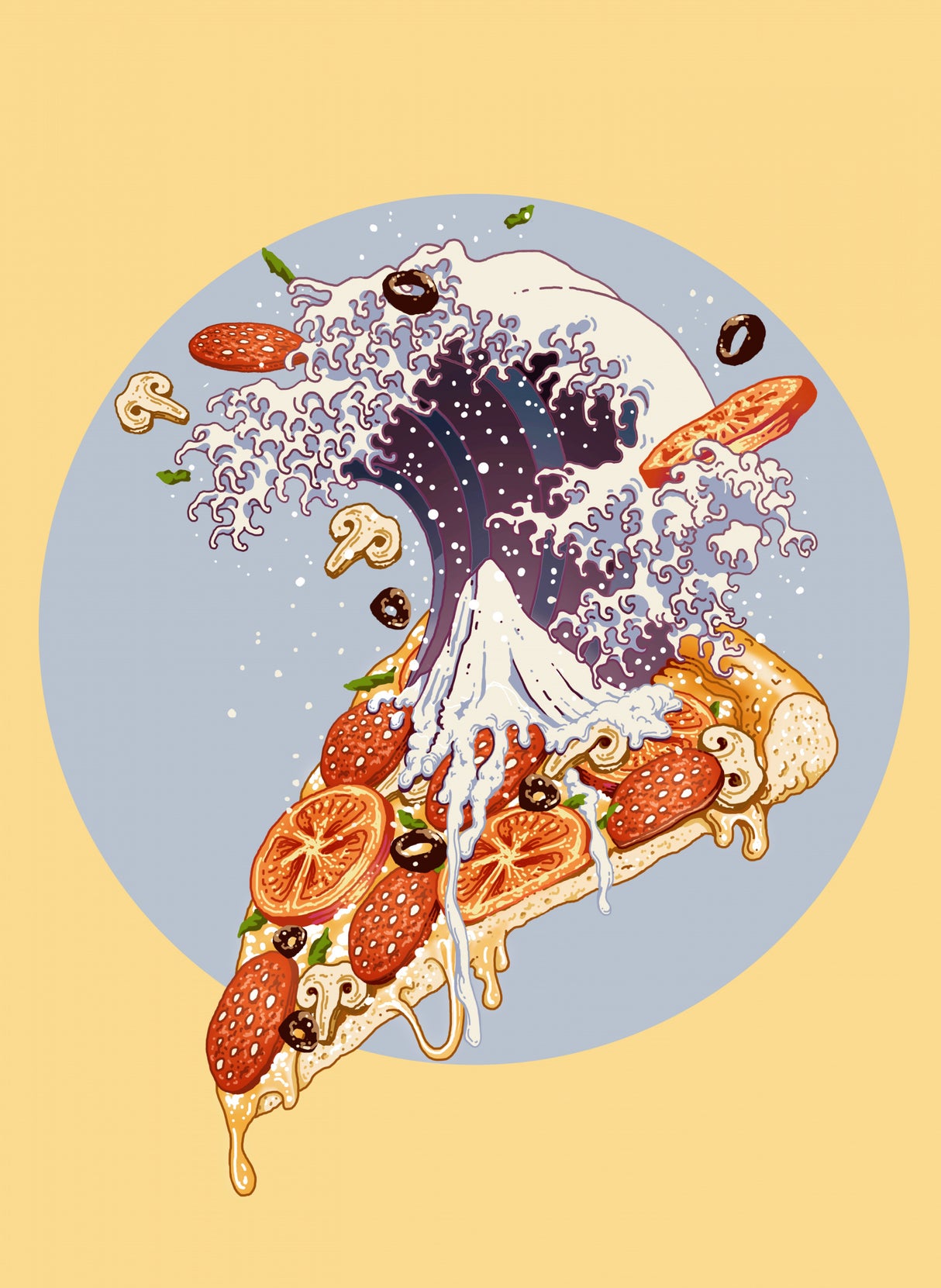 kanagawa pizza Poster och Canvastavla