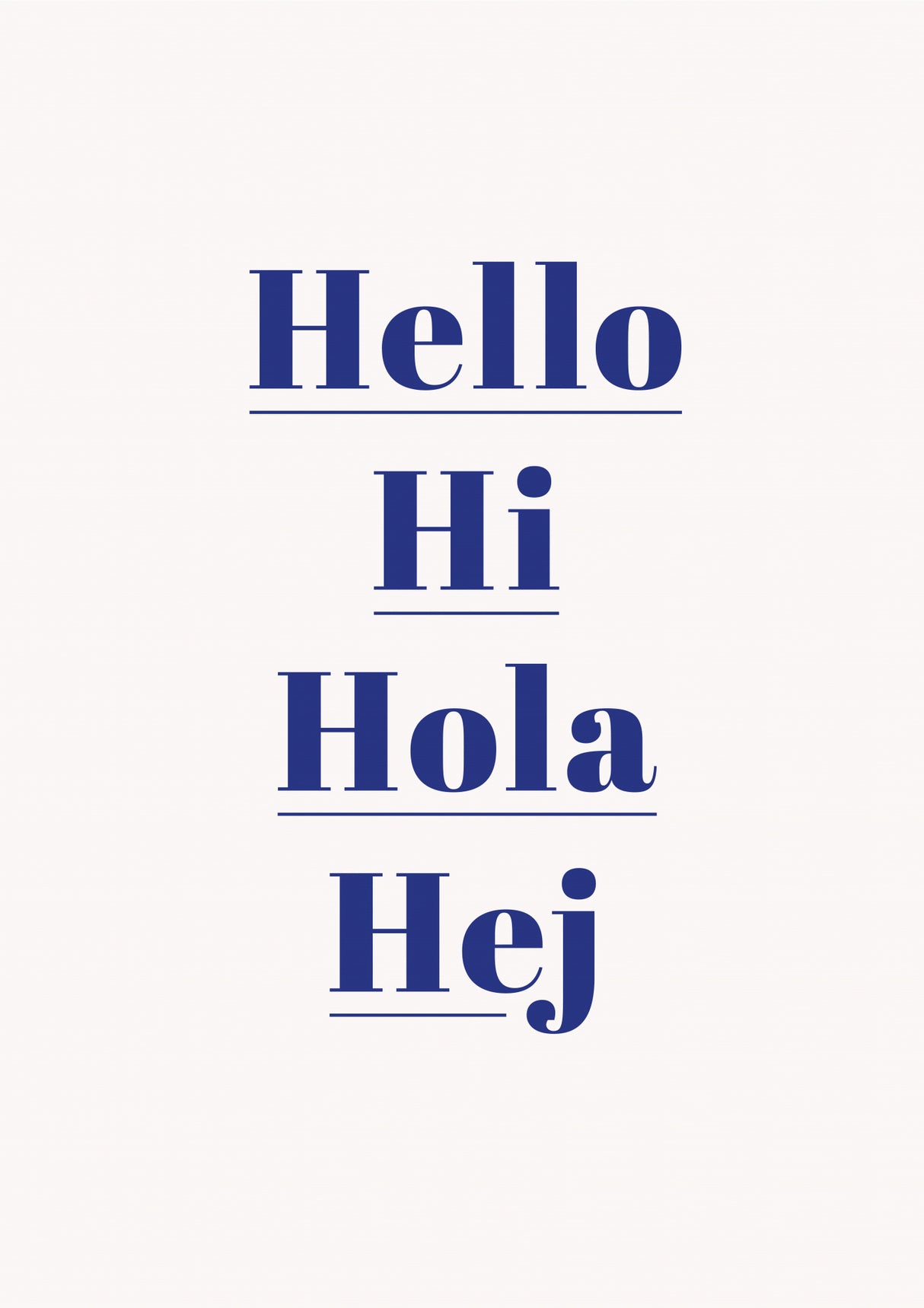 Hello Hi Hola Hej Poster och Canvastavla