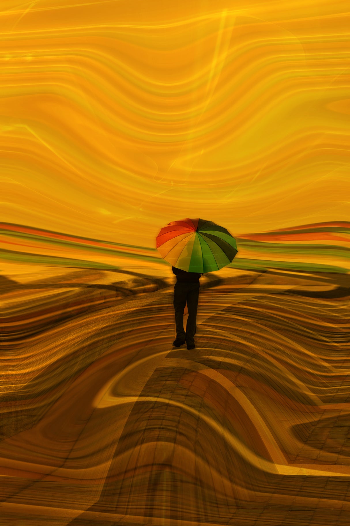 The man with the umbrella Poster och Canvastavla
