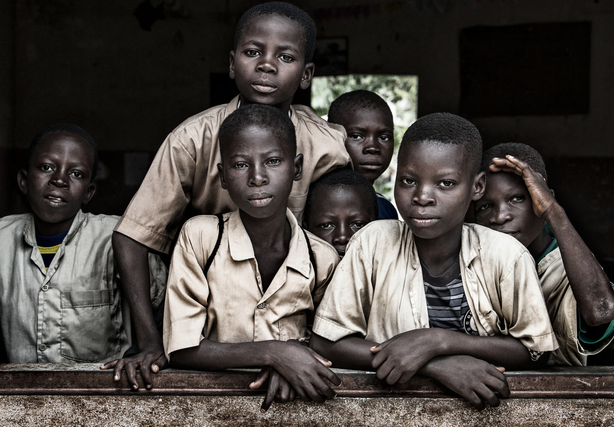 Boys at school in Benin Poster och Canvastavla