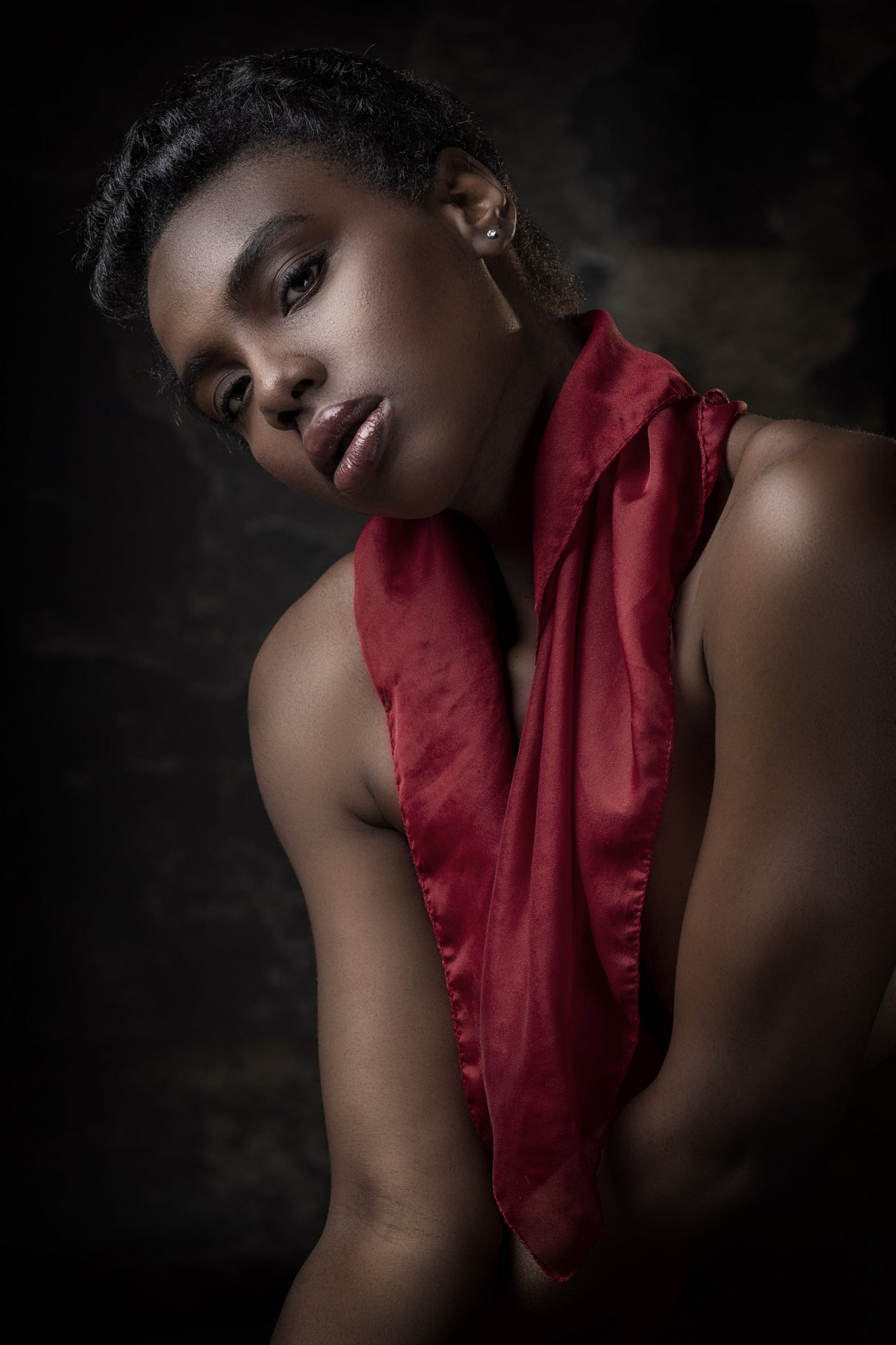 Red Scarf Poster och Canvastavla