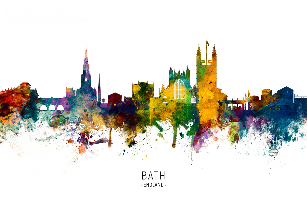Bath England Skyline Cityscape Poster och Canvastavla