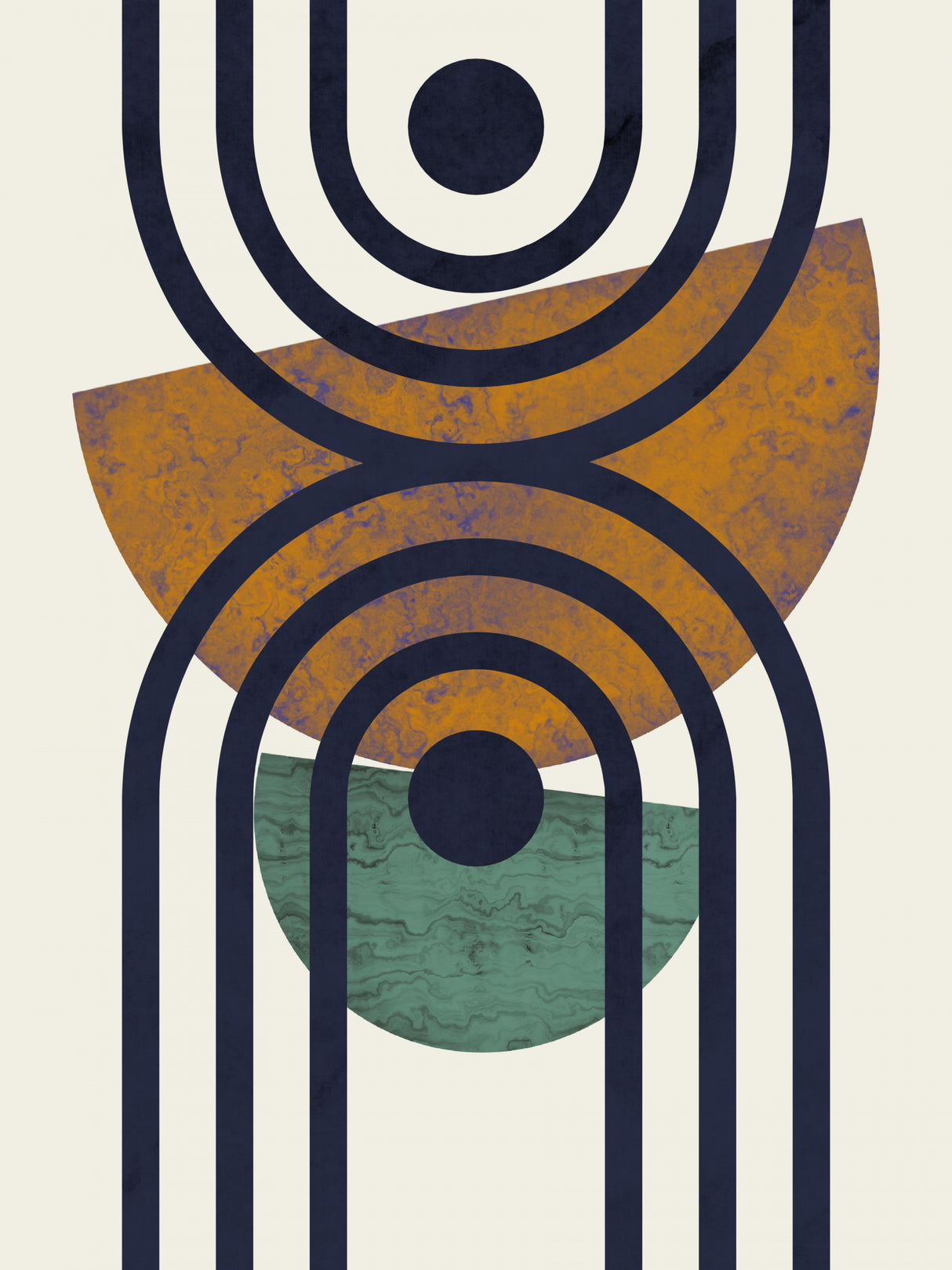 Textured Mid Century Composition 2 Poster och Canvastavla