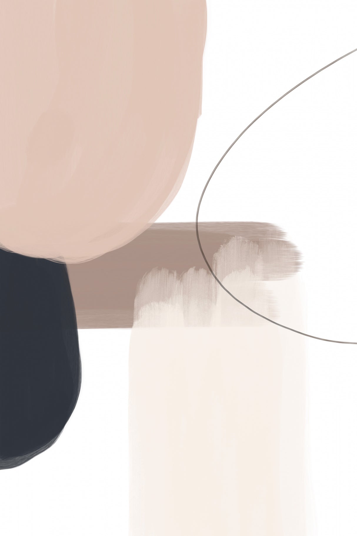 Abstract Beige Black Art Poster och Canvastavla