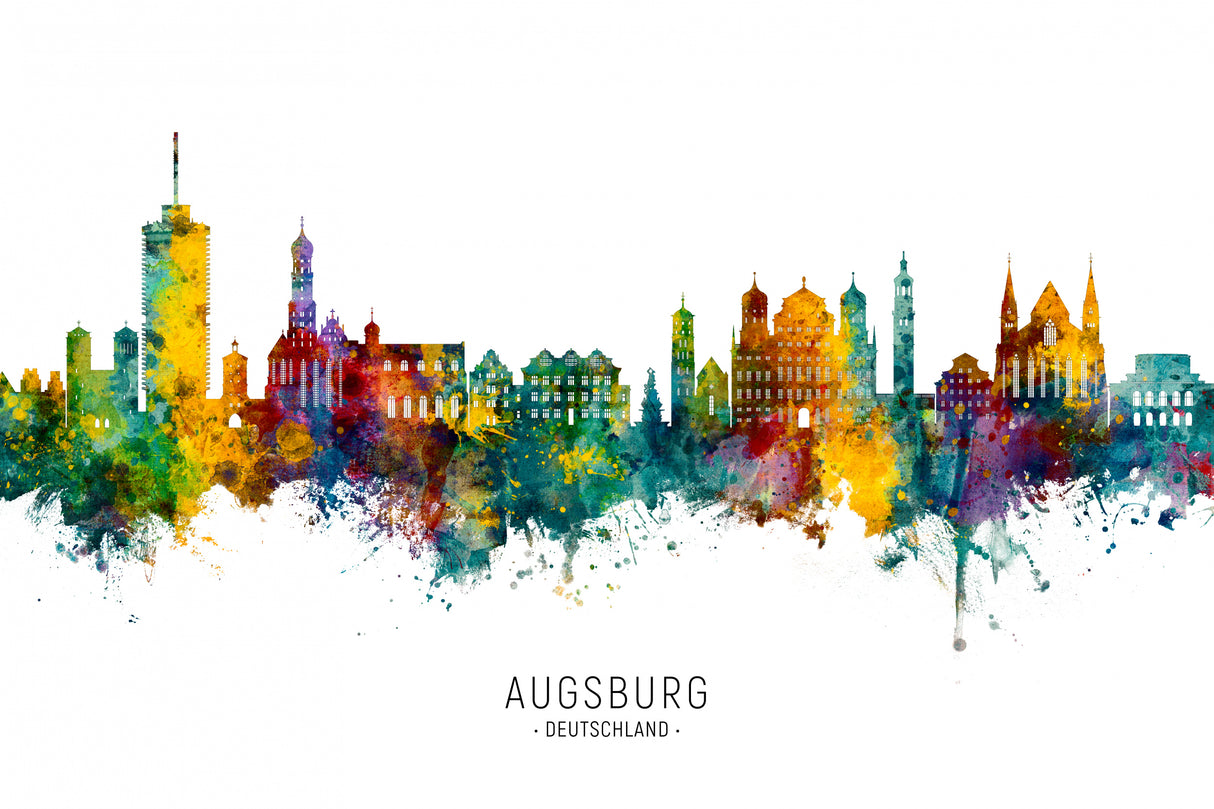 Augsburg Germany Skyline Poster och Canvastavla