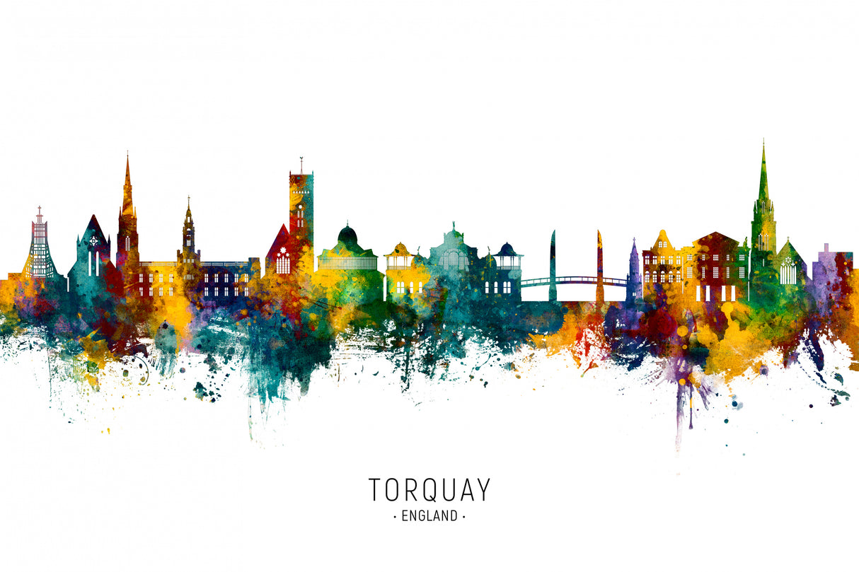 Torquay England Skyline Poster och Canvastavla