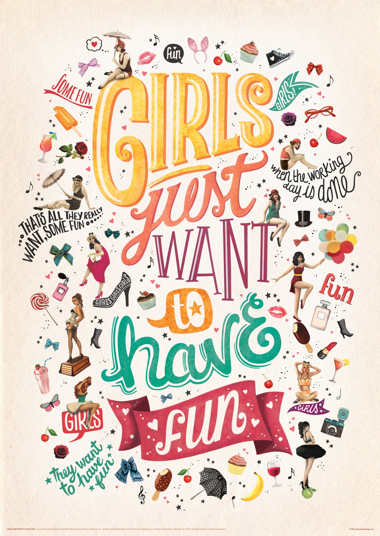 Girls Just Want to Have Fun Poster och Canvastavla