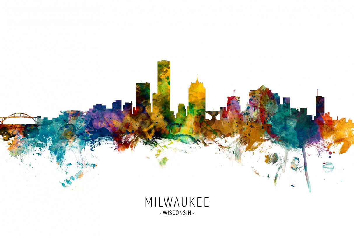 Milwaukee Wisconsin Skyline Poster och Canvastavla
