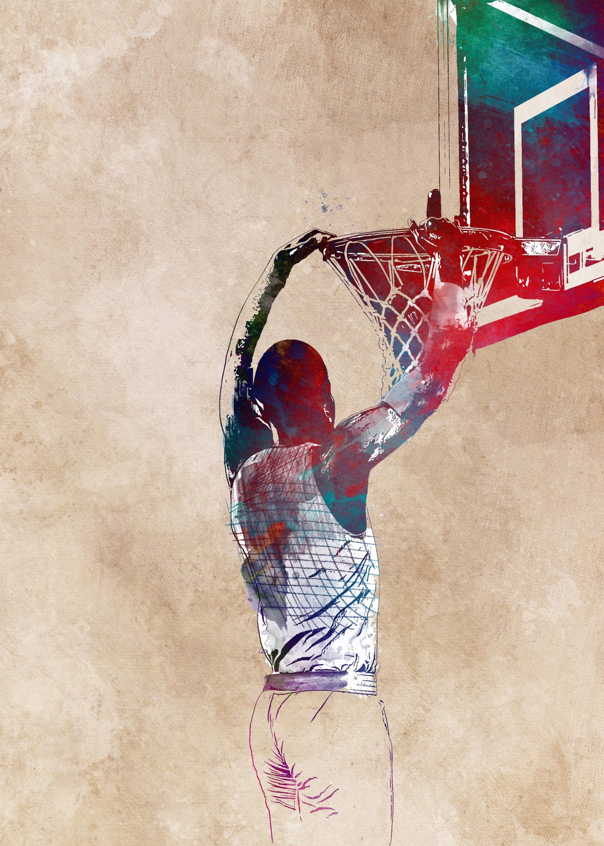 Basketball Sport Art 16 Poster och Canvastavla