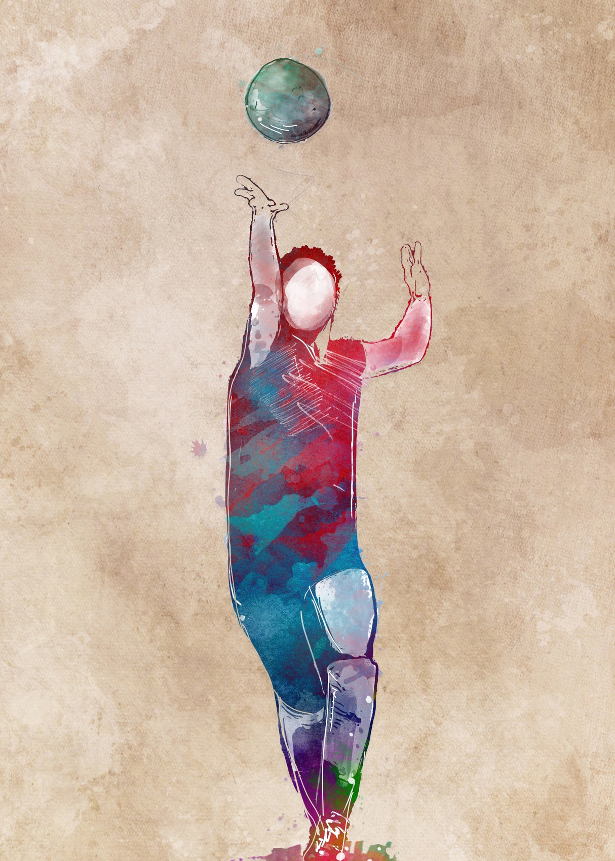 Volleyball sport art Poster och Canvastavla