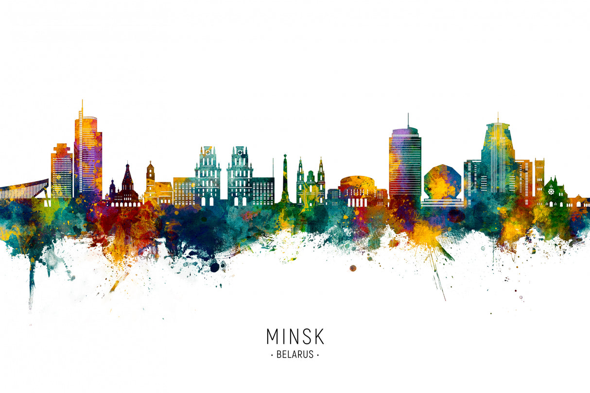 Minsk Belarus Skyline Poster och Canvastavla