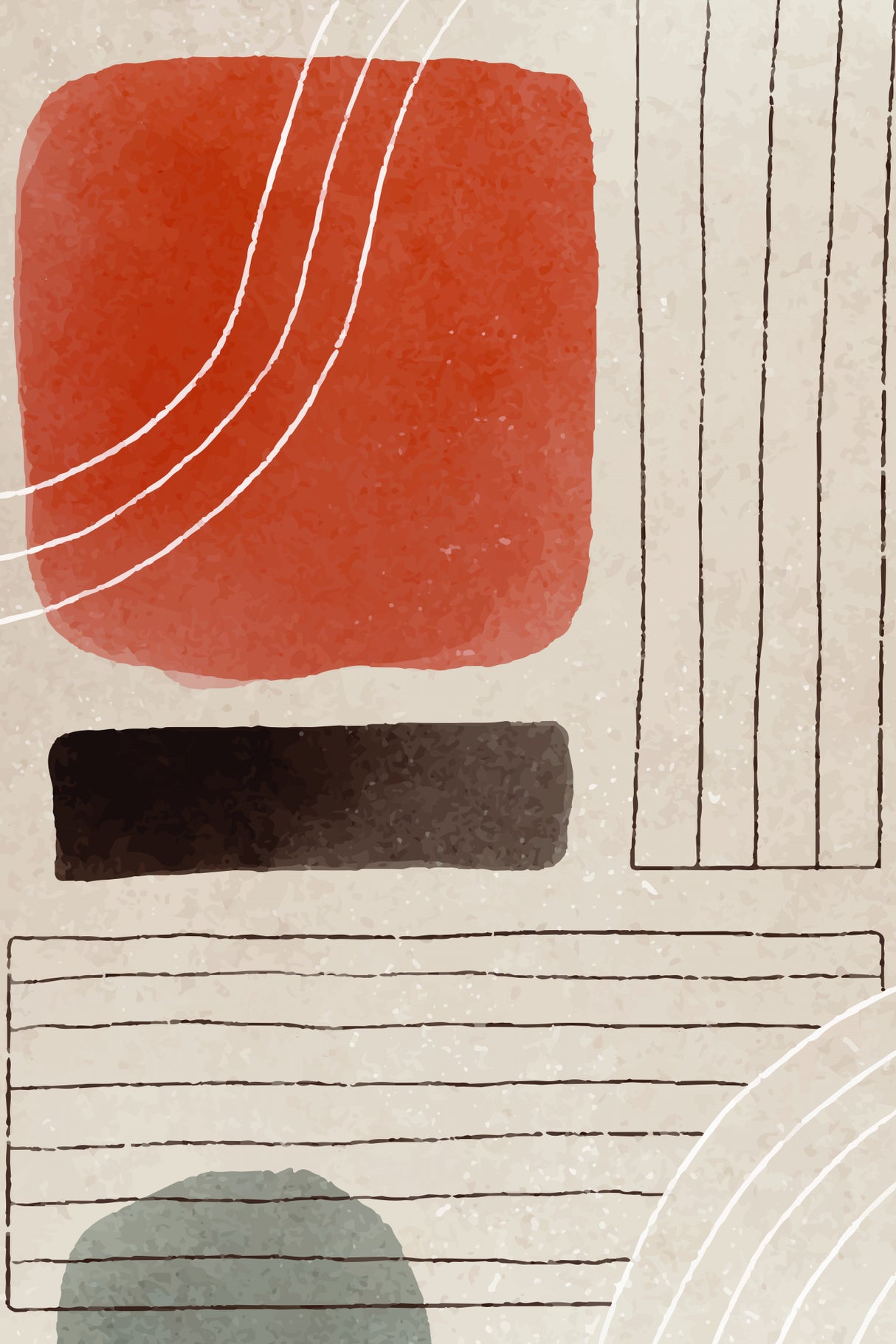 Orange Minimal Shapes #1 Poster och Canvastavla