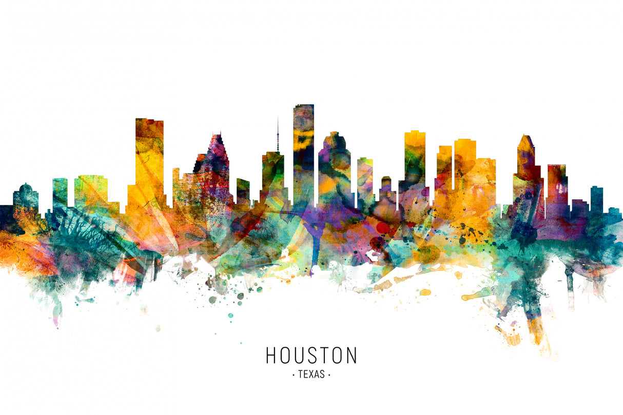 Houston Texas Skyline Poster och Canvastavla