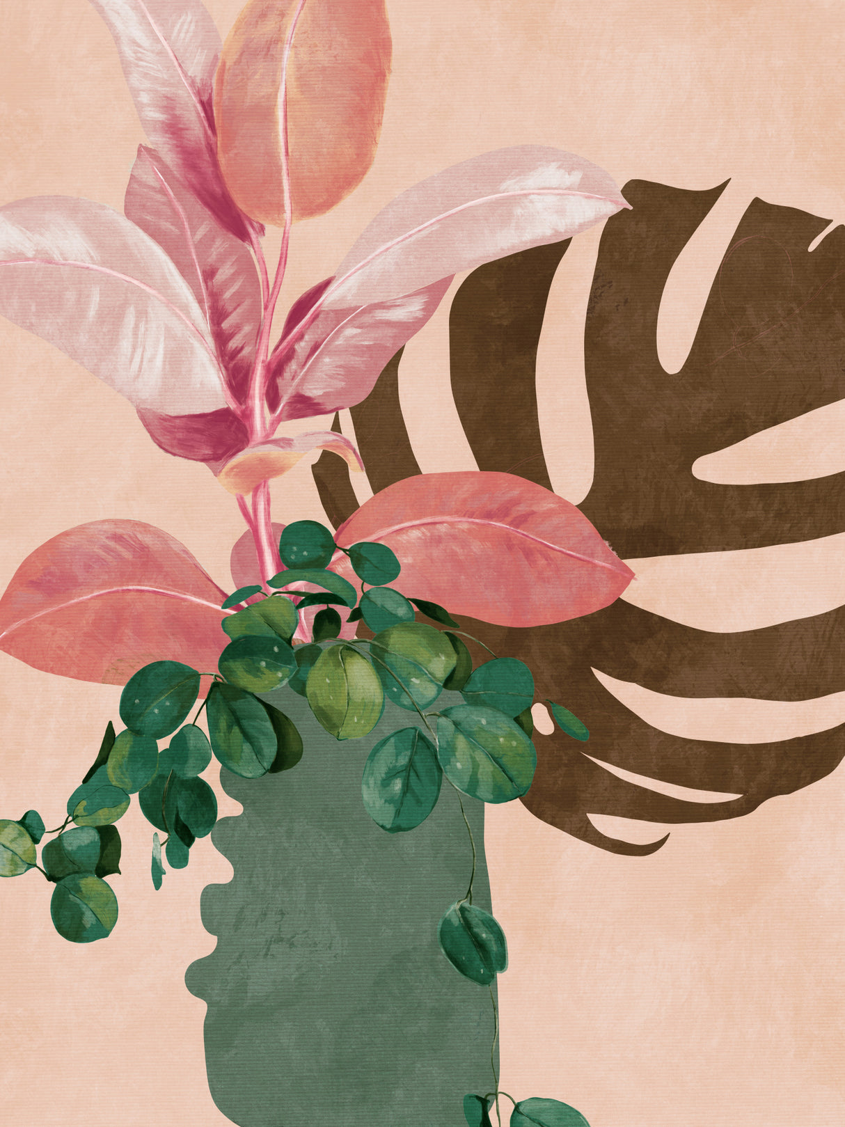 Leaves More 6 Pink Poster och Canvastavla