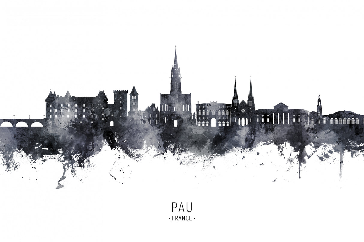 Pau France Skyline Poster och Canvastavla