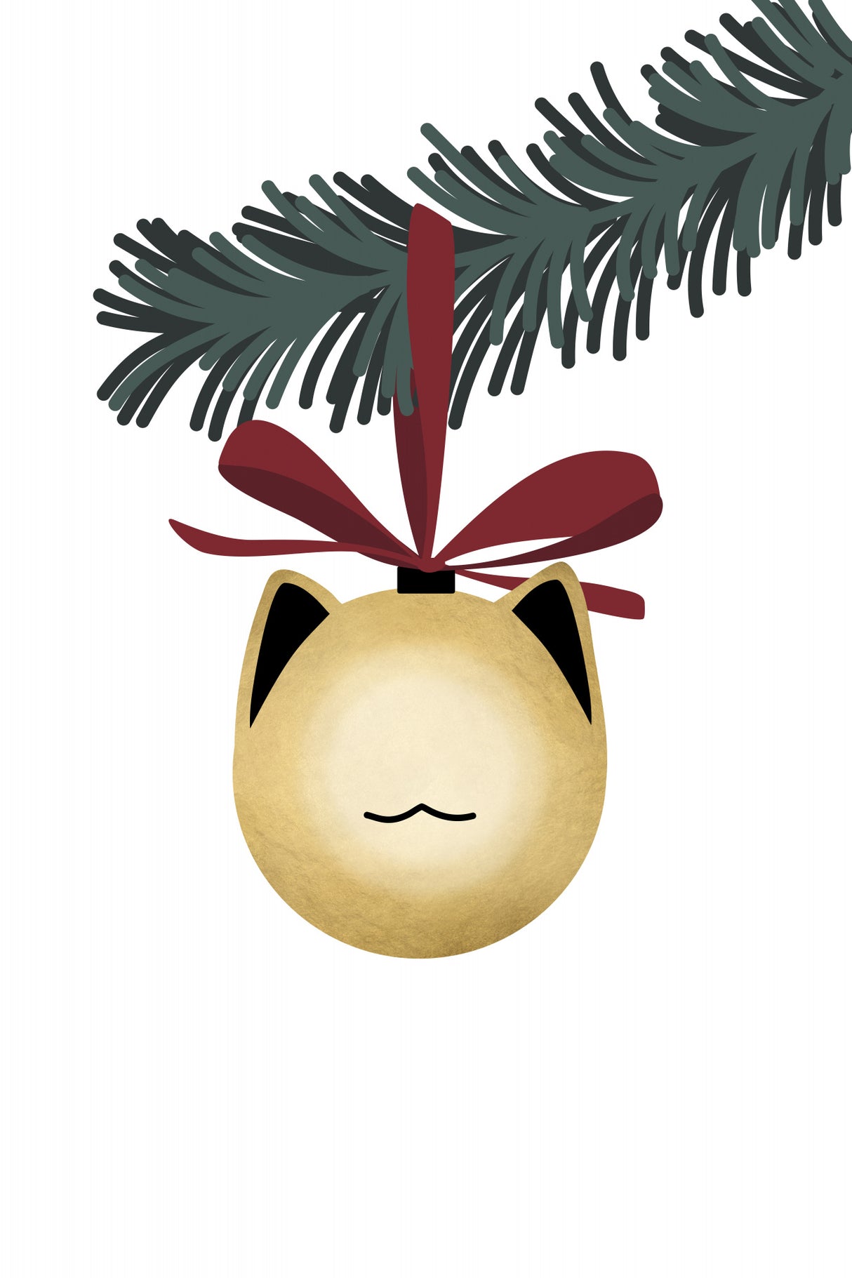 Meowrry bauble (gold white) Poster och Canvastavla