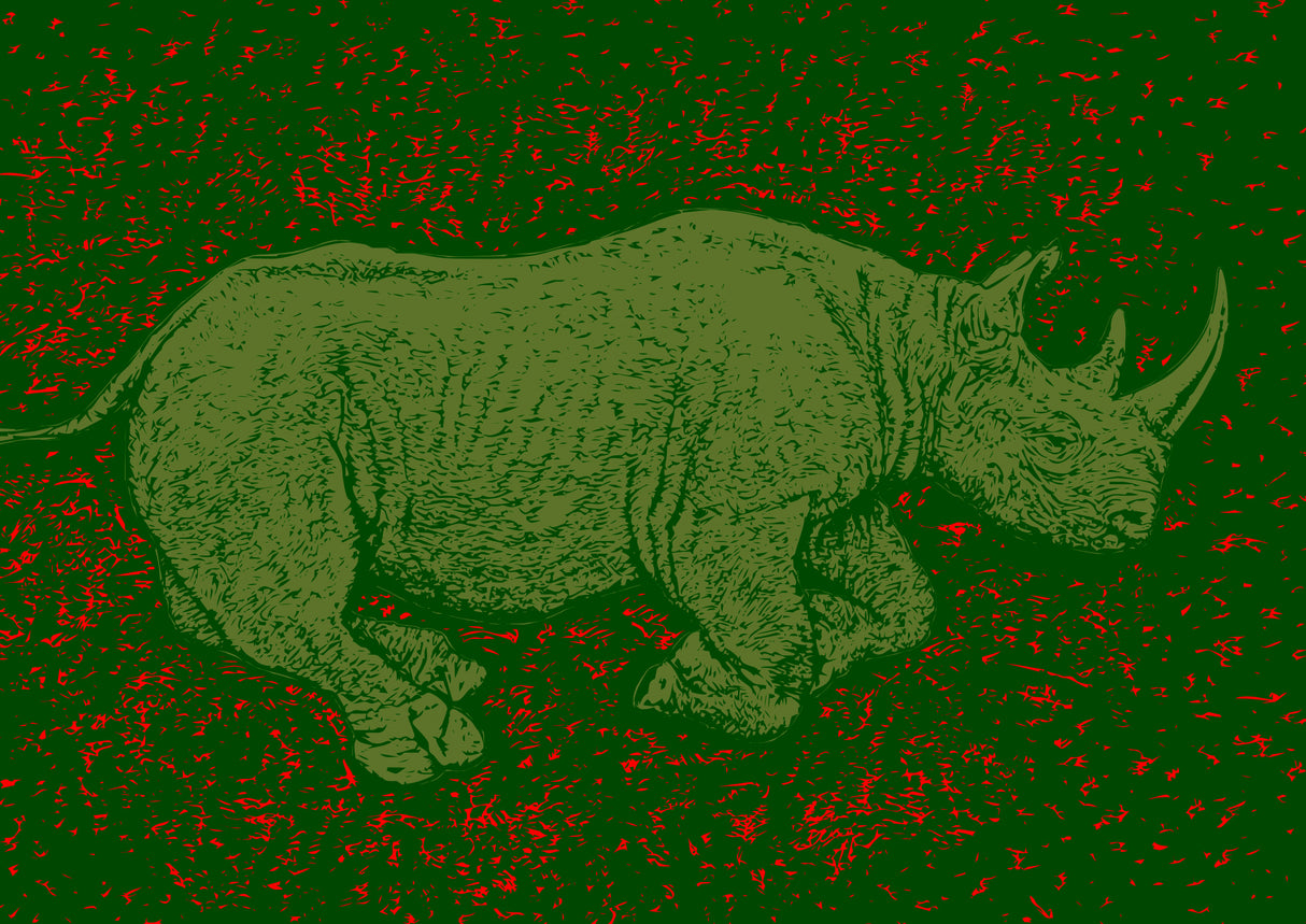 Black Rhino Endangered Poster och Canvastavla