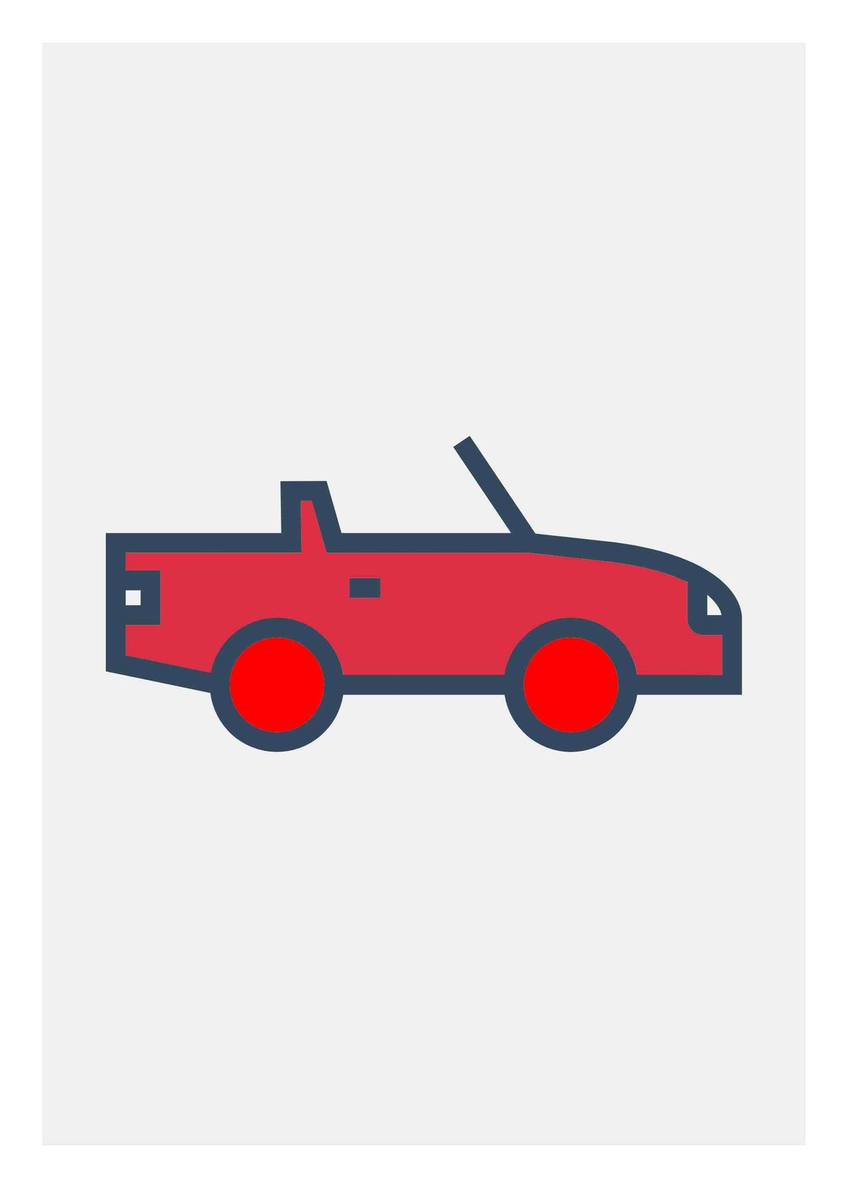 Bil cabriolet barnposter 3 Barnbarnposter fordon