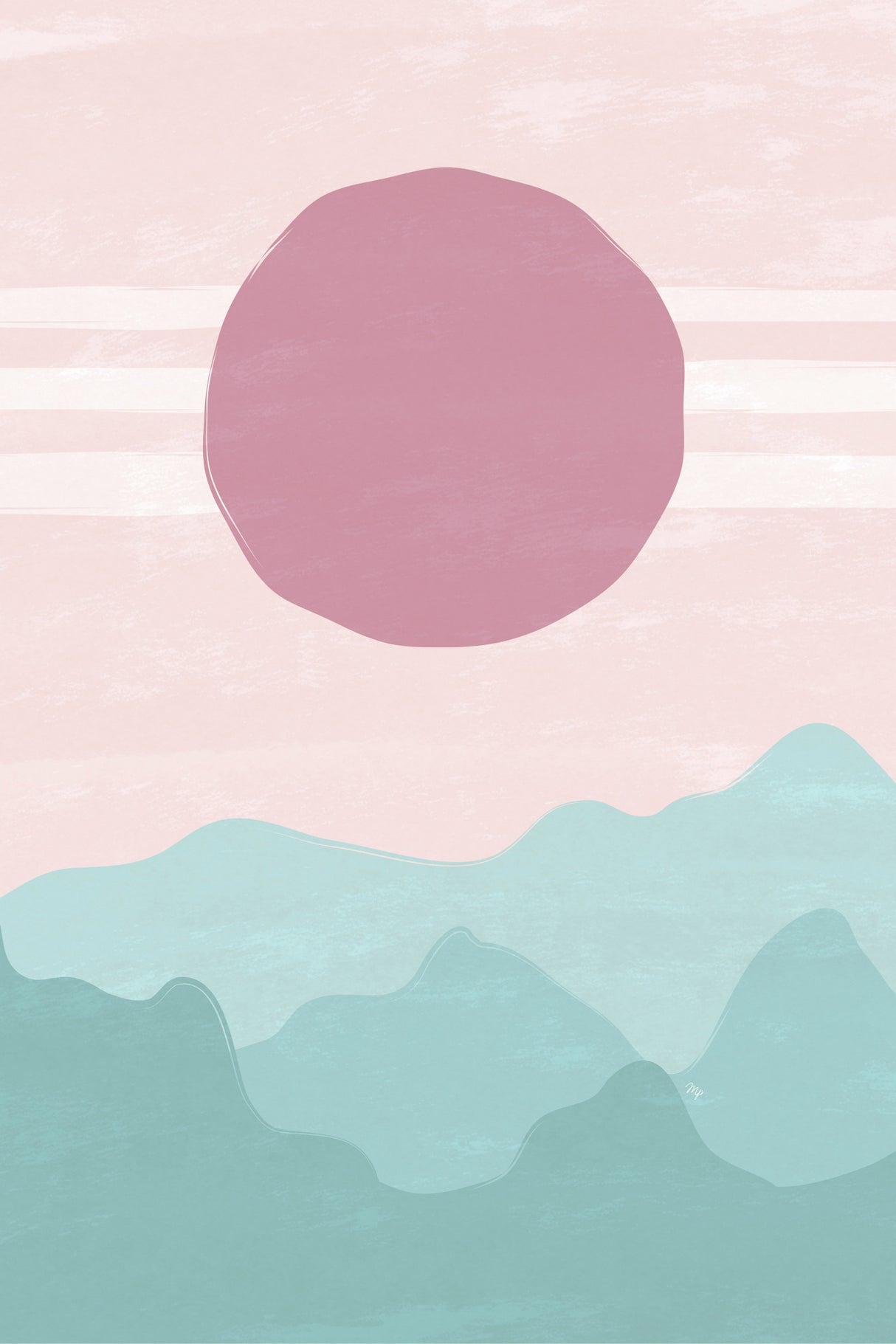 Pink Sunset Poster och Canvastavla