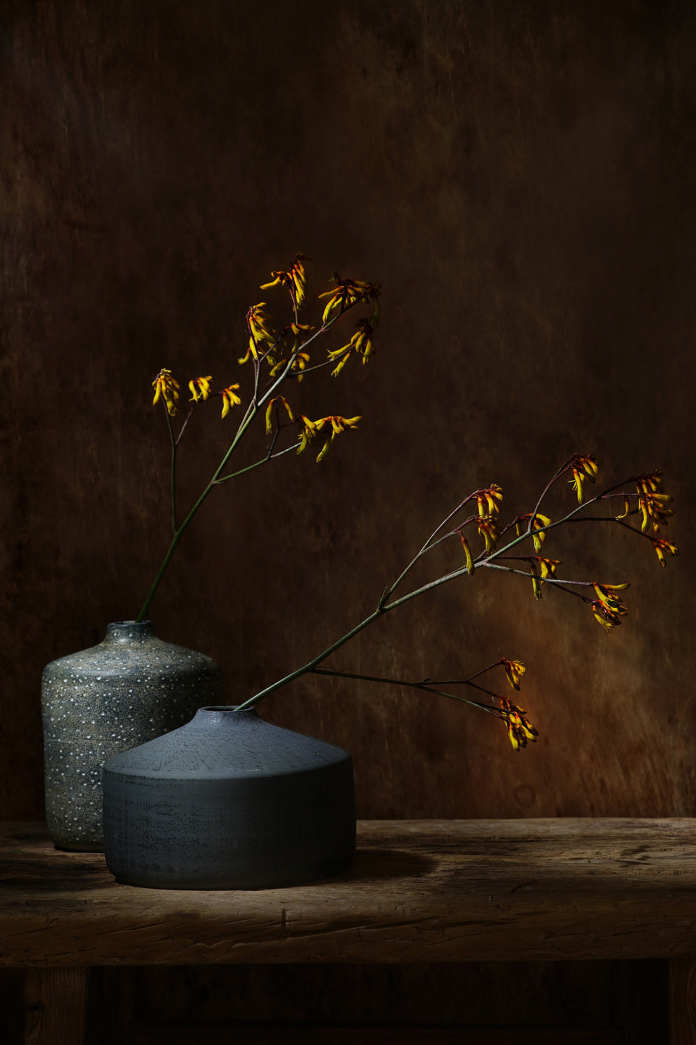 Still life with oker flowers Poster och Canvastavla