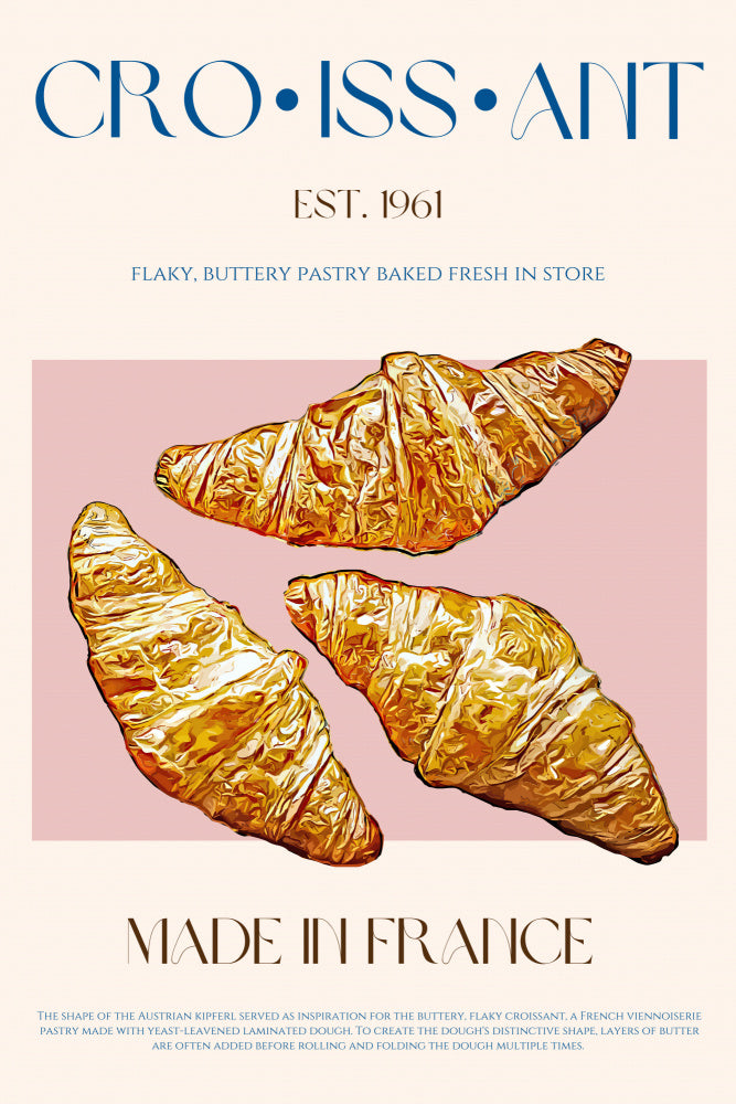 Croissant Print Poster Kitchen poster eller kökstavla