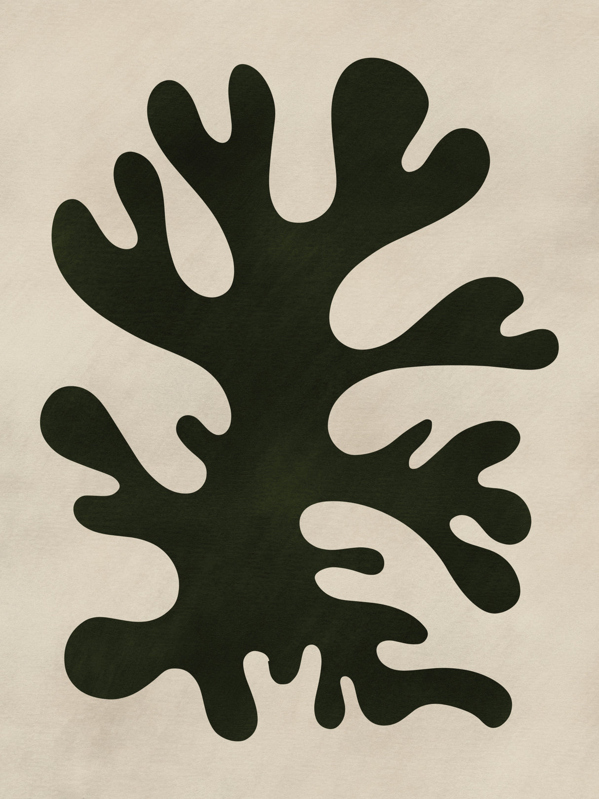 Minimal Black Coral Shape Study Poster och Canvastavla