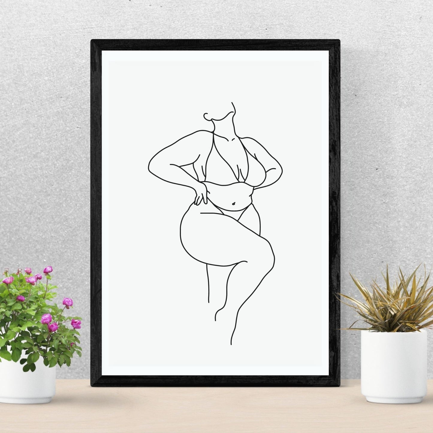 Line Art Grey poster