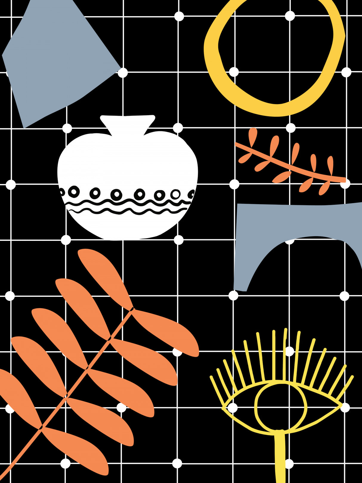 Still Life On Checkered Table Poster och Canvastavla