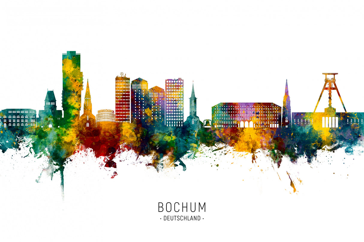 Bochum Germany Skyline Poster och Canvastavla