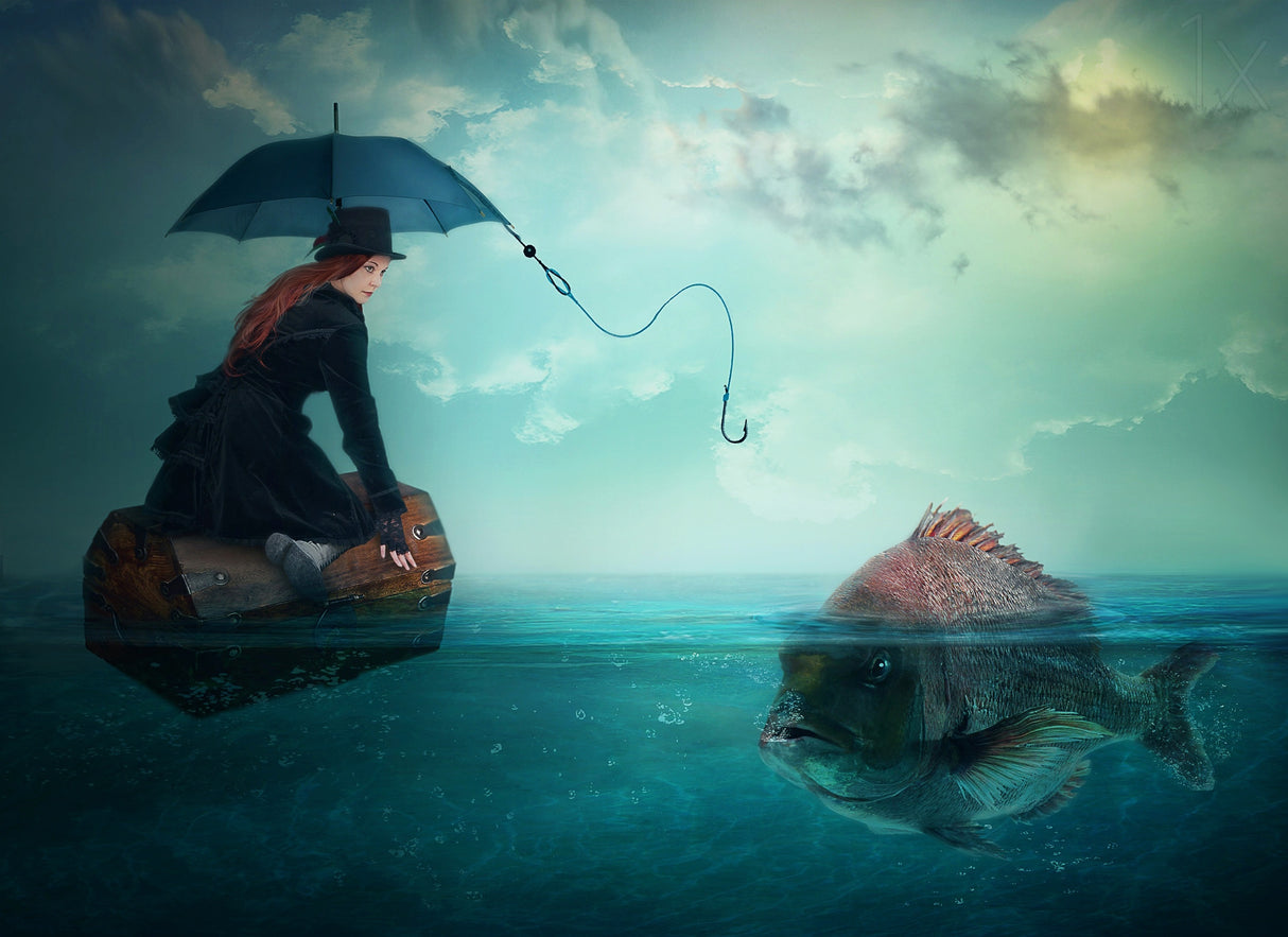Fishing-for a woman ..! Poster och Canvastavla
