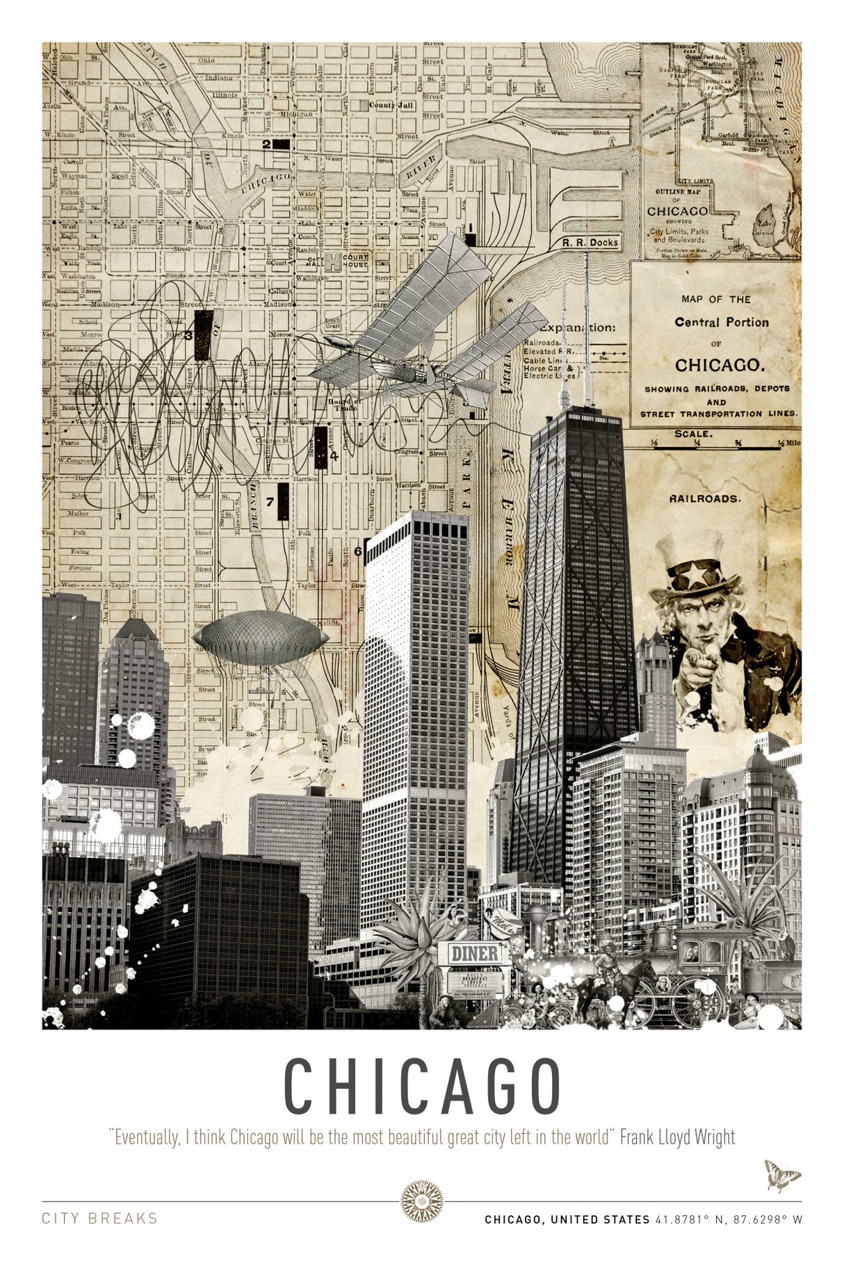 Chicago (City Breaks) Poster och Canvastavla