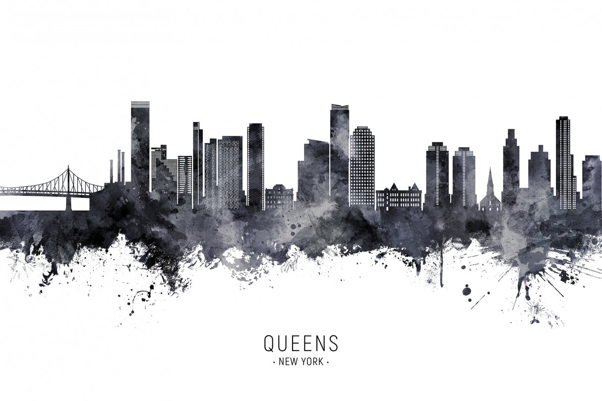 Queens New York Skyline Poster och Canvastavla