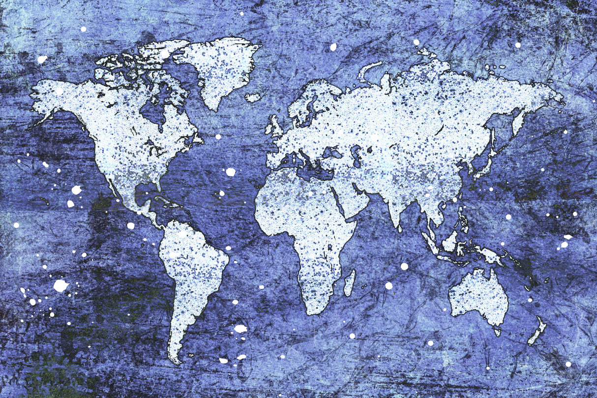 Blue Map Poster och Canvastavla