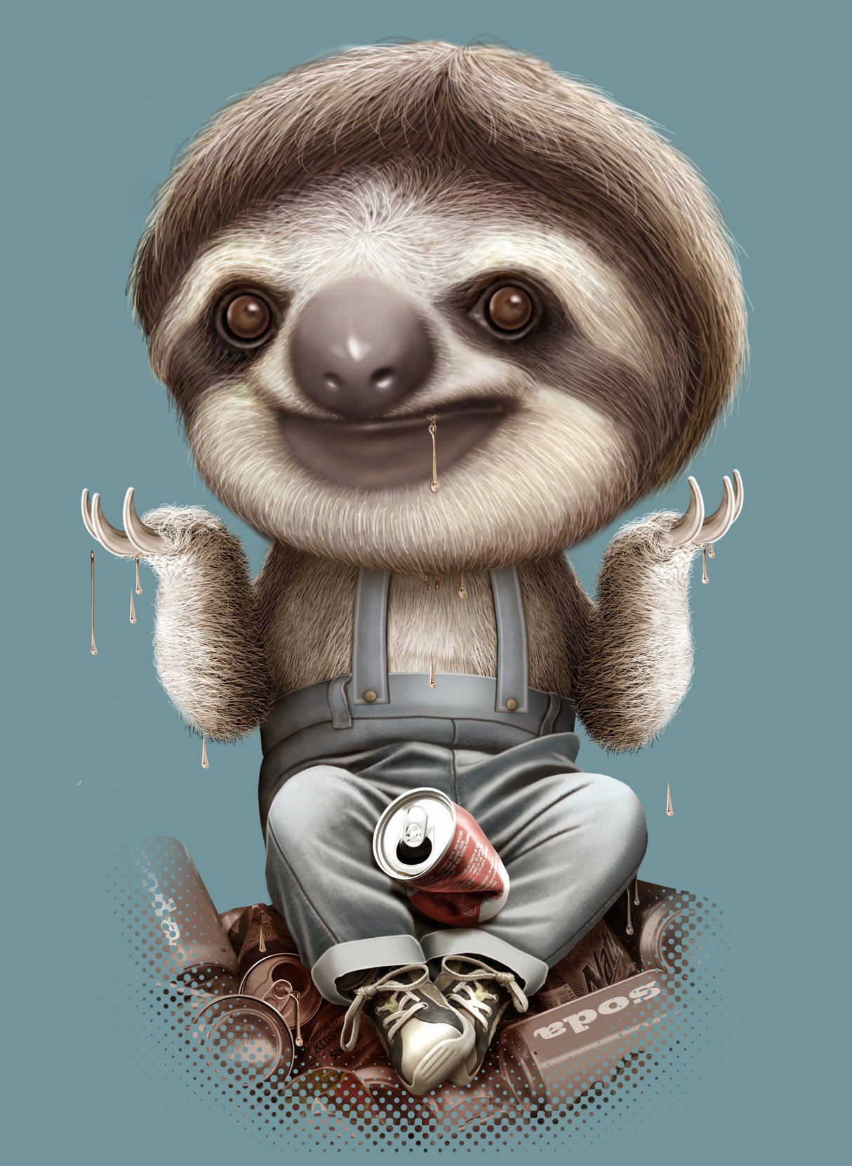 SLOTH DON'T CARE Poster och Canvastavla