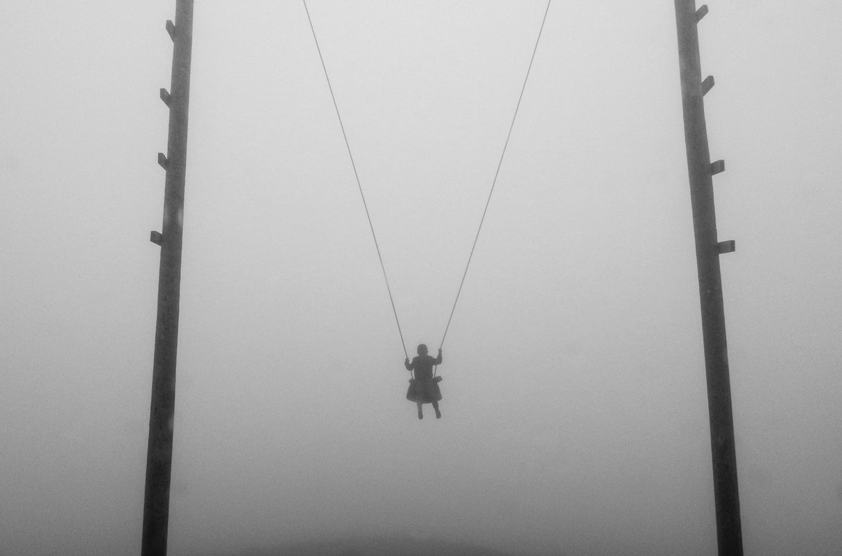a boy on a swing Poster och Canvastavla