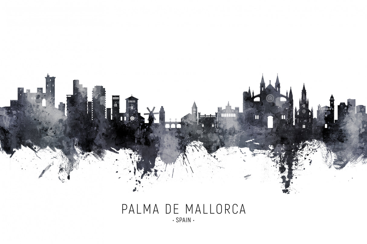 Palma de Mallorca Spain Skyline Poster och Canvastavla
