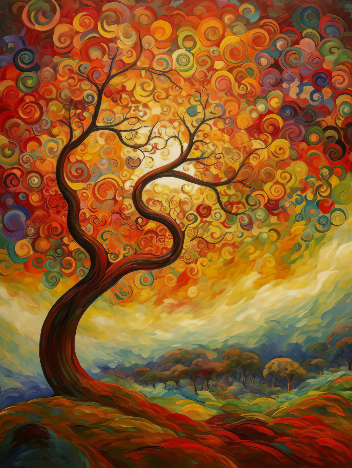 Tree Painting 2 Poster och Canvastavla