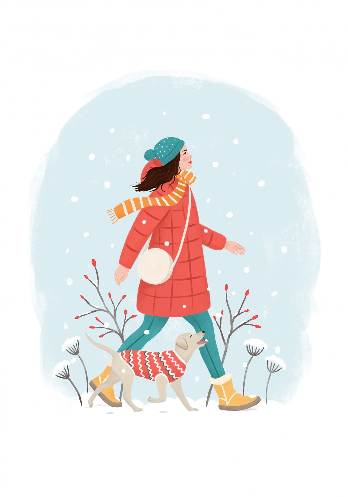 Winter Walk Poster och Canvastavla