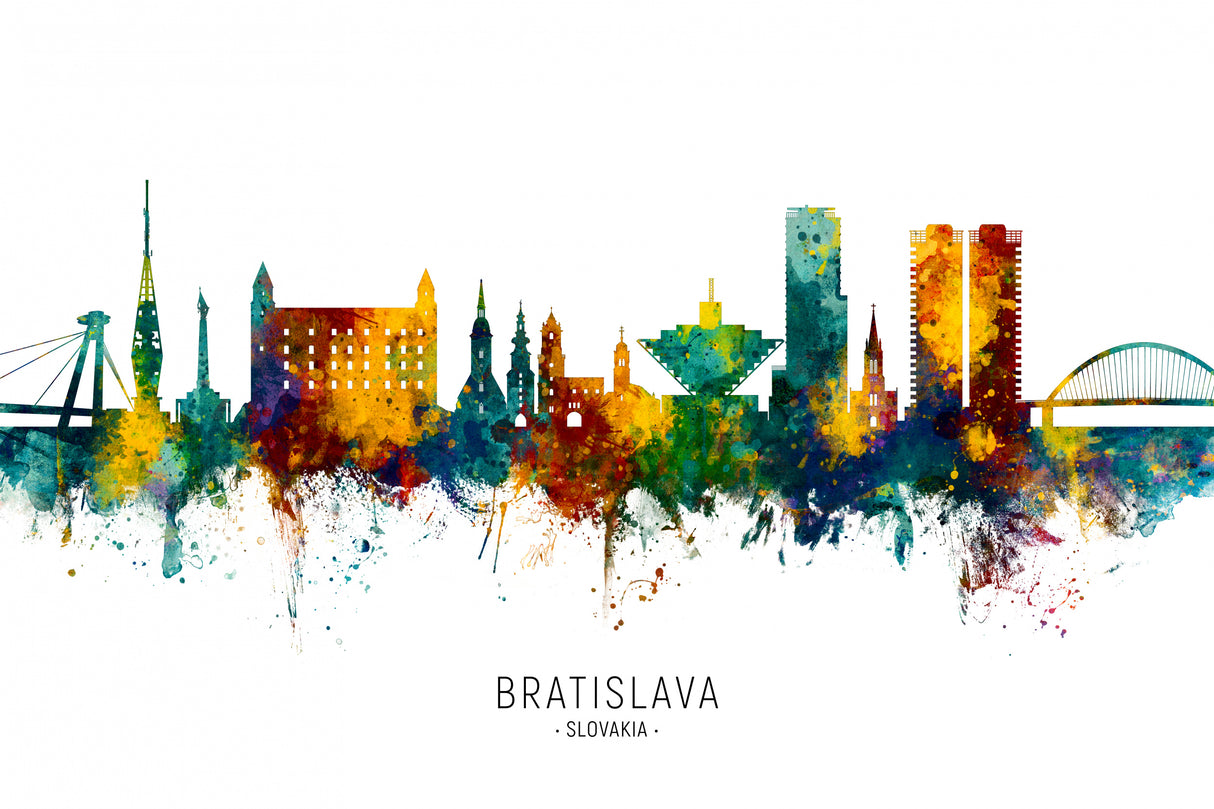 Bratislava Slovakia Skyline Poster och Canvastavla