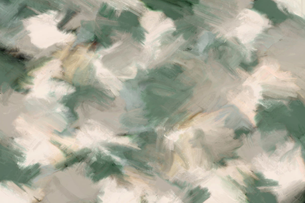 Green Beige Wild Painted Square Poster och Canvastavla