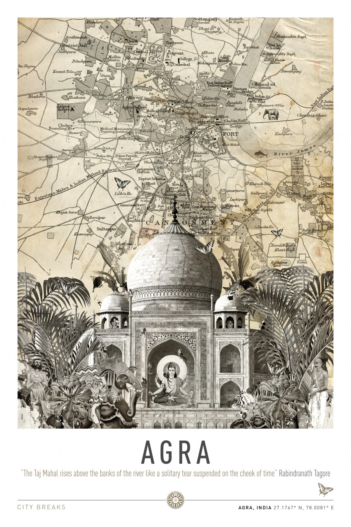 Agra, Taj Mahal (City Breaks) Poster och Canvastavla