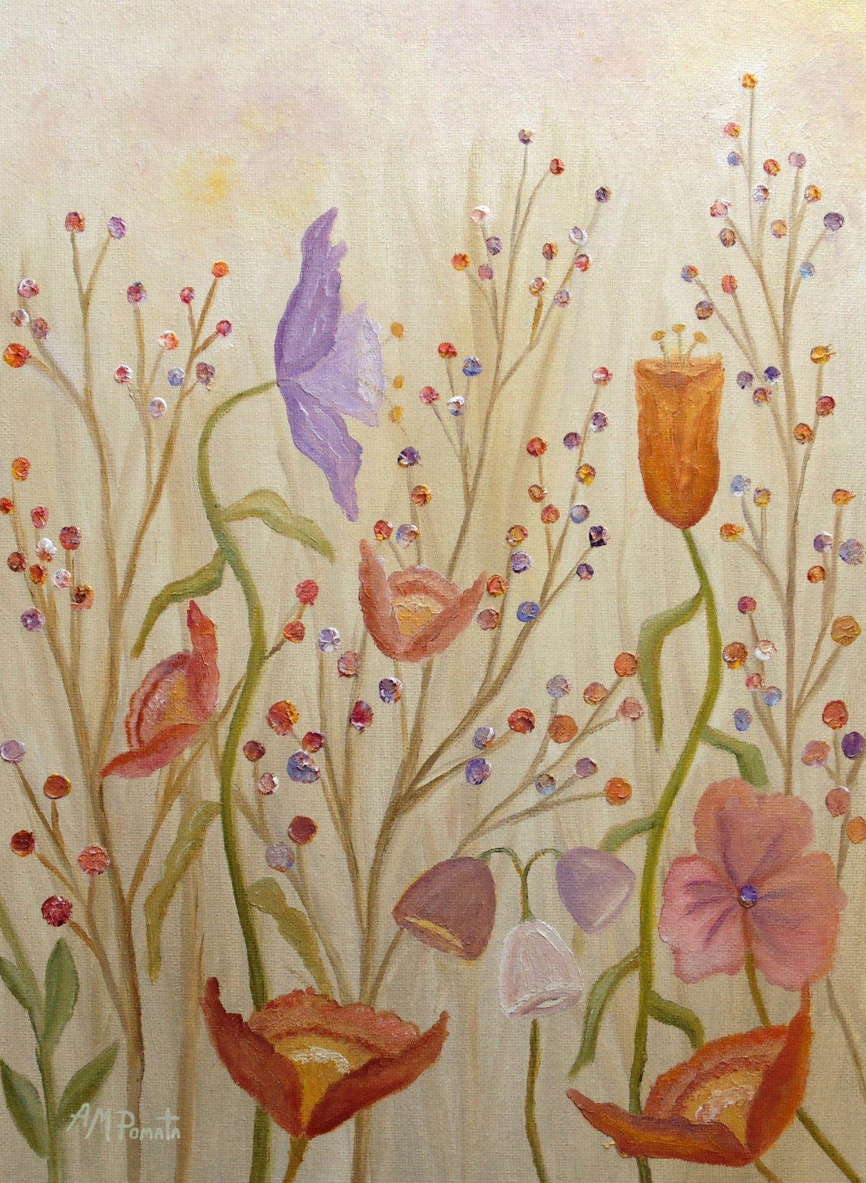 Poppies and Pearls Poster och Canvastavla