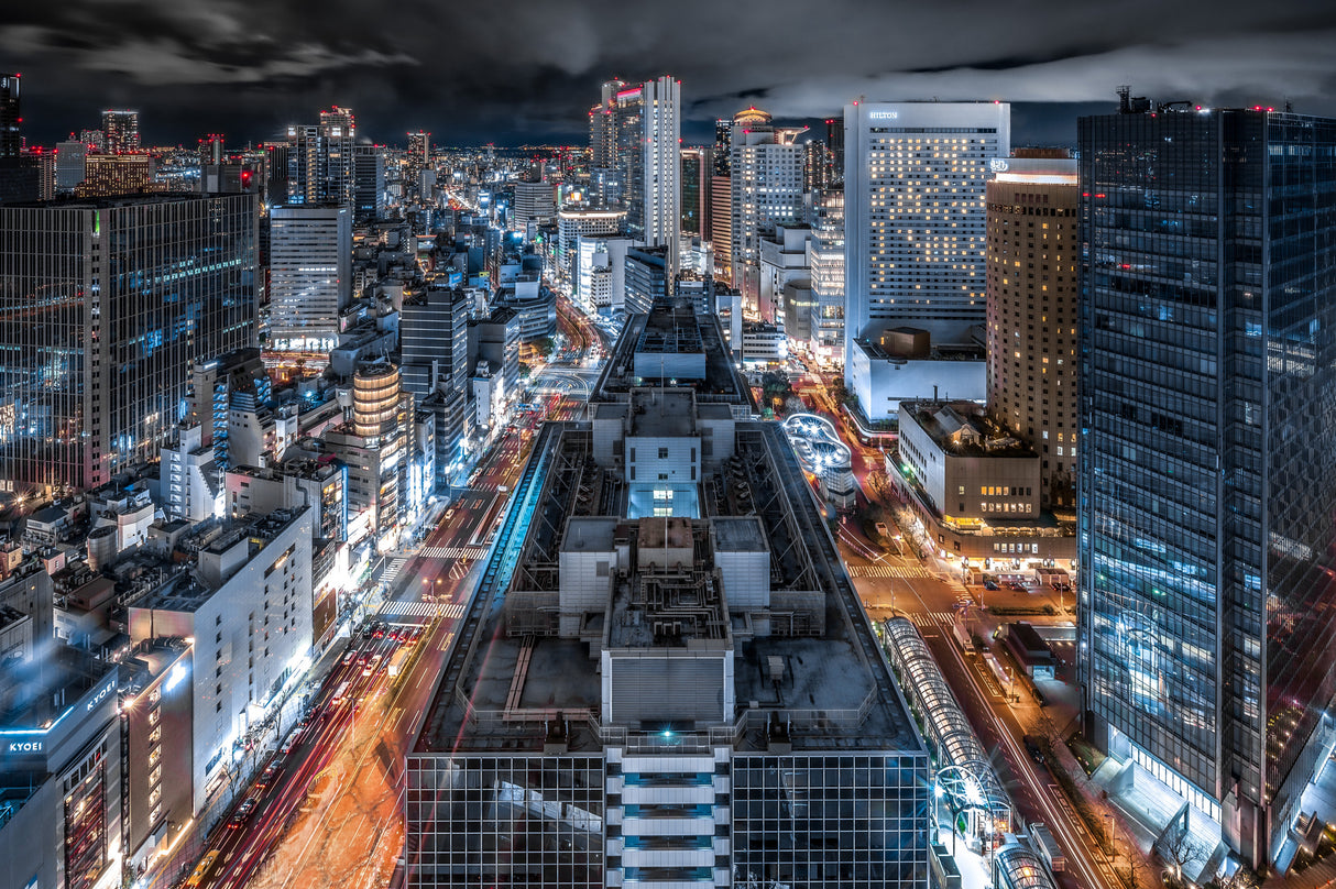 Osaka Night View Poster och Canvastavla