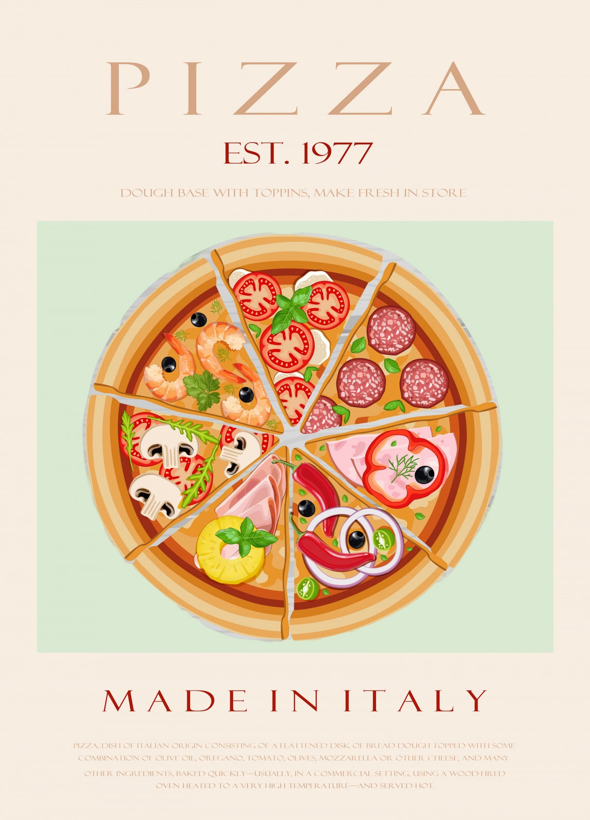 Pizza est. 1977 Poster och Canvastavla